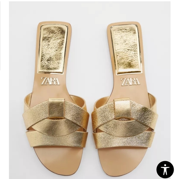 Zara Gold Women Sandals (7) - Picture 7 of 11